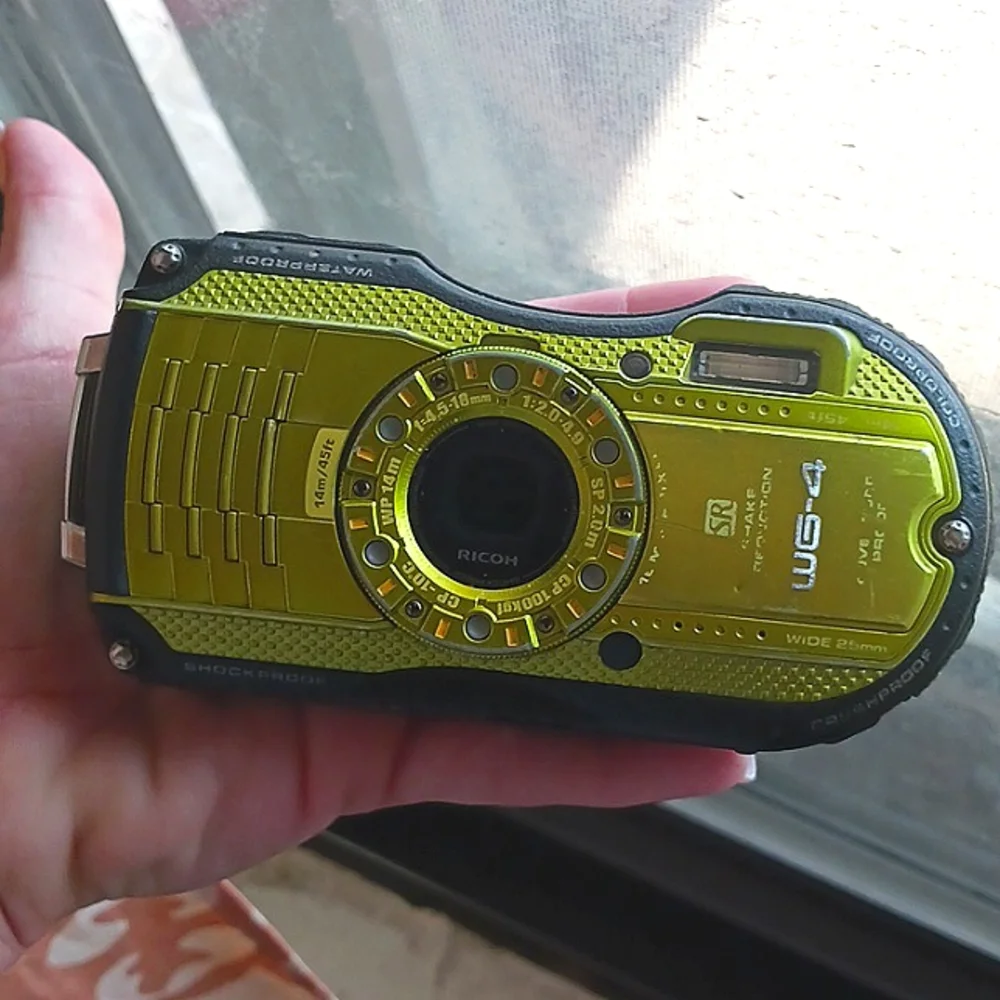 Green Ricoh Wg- 4gps Waterproof Camera